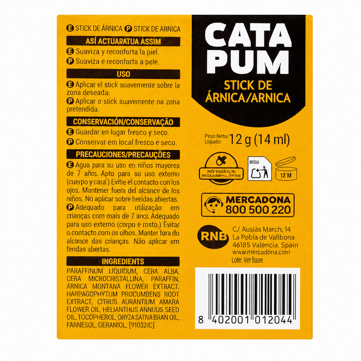 Deliplus Catapum Arnica Stick for Kids 12g
