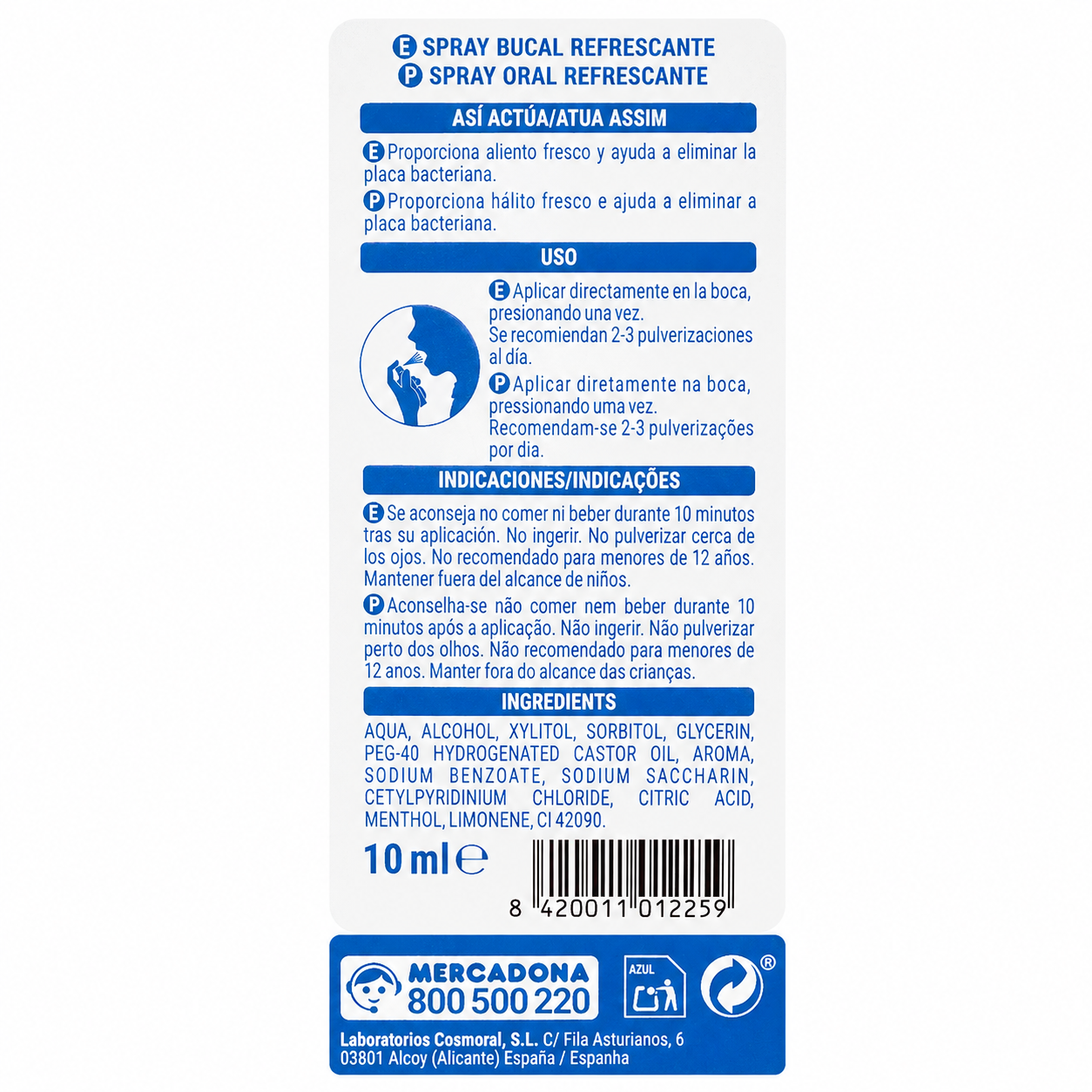 Deliplus Erfrischungsspray für den Mund – Frischer Atem mit CPC – 10ml
