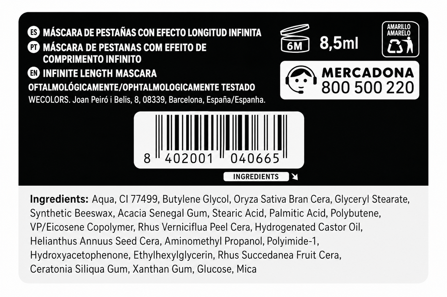 Deliplus Mascara Long Xtrem Infinite Noir – Mascara Allongeant & Définissant, 8,5ml
