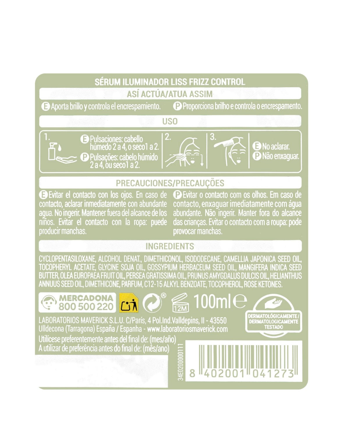 Sérum Illuminateur Liss Frizz Control – Deliplus 100ml