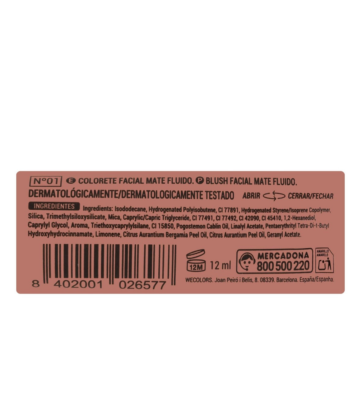 Blush Mate Fluid – Shade 01 Brownish Pink by Deliplus 12ml
