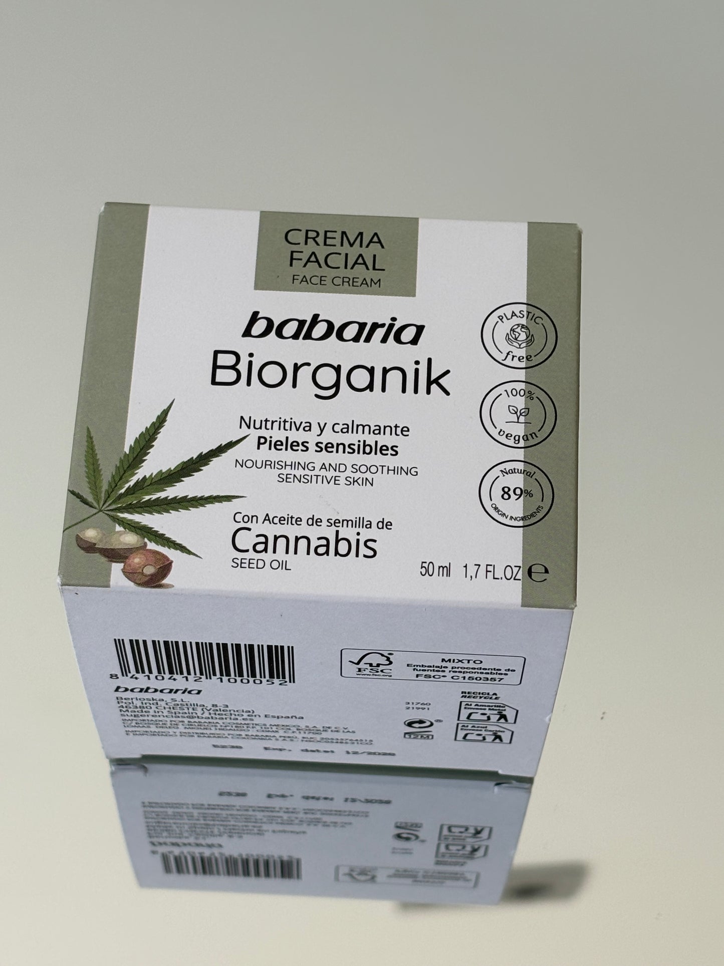 Babaria Biorganik Face Cream with Cannabis Seed Oil – 50 ml