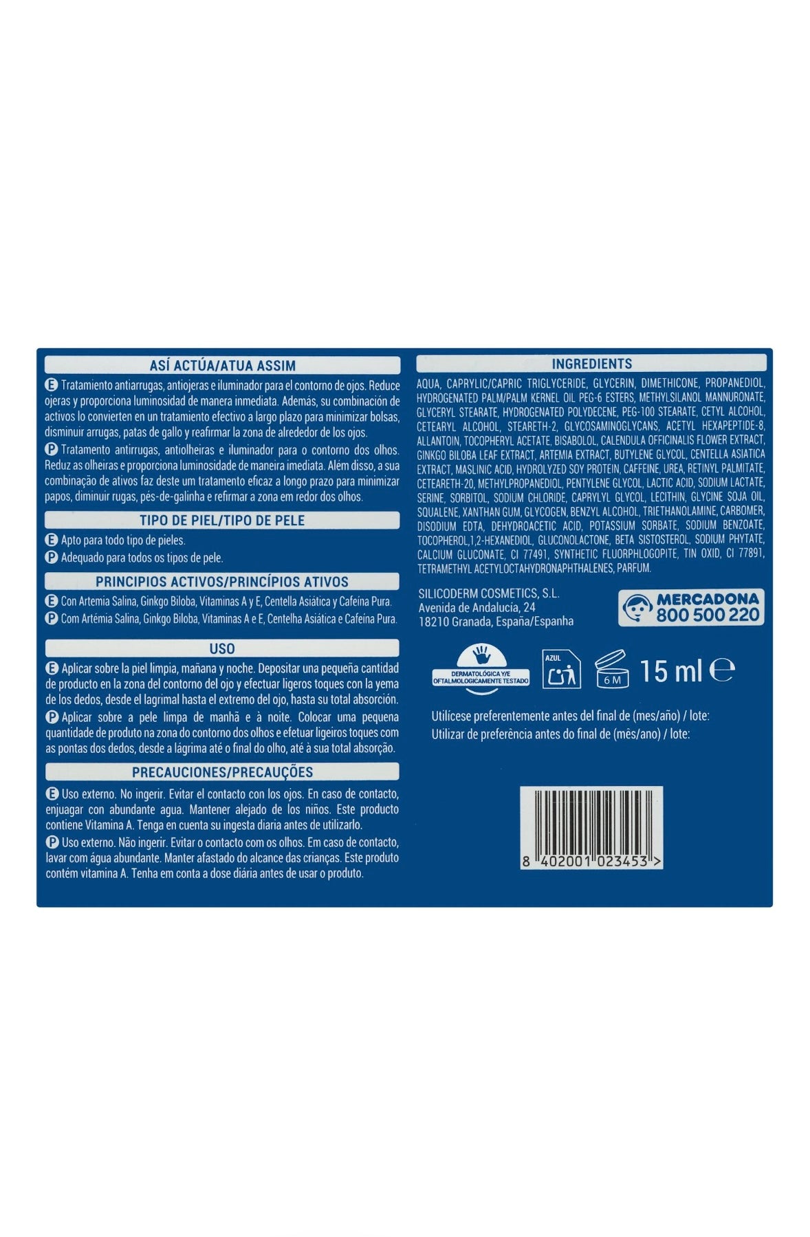 Sisbela Reafirm Deliplus Anti-Wrinkle Eye Contour and Brightening with silicon for all skin types