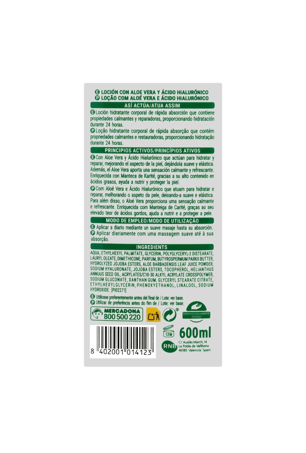 Deliplus Hydrates body lotion with aloe vera and hyaluronic acid for normal skin