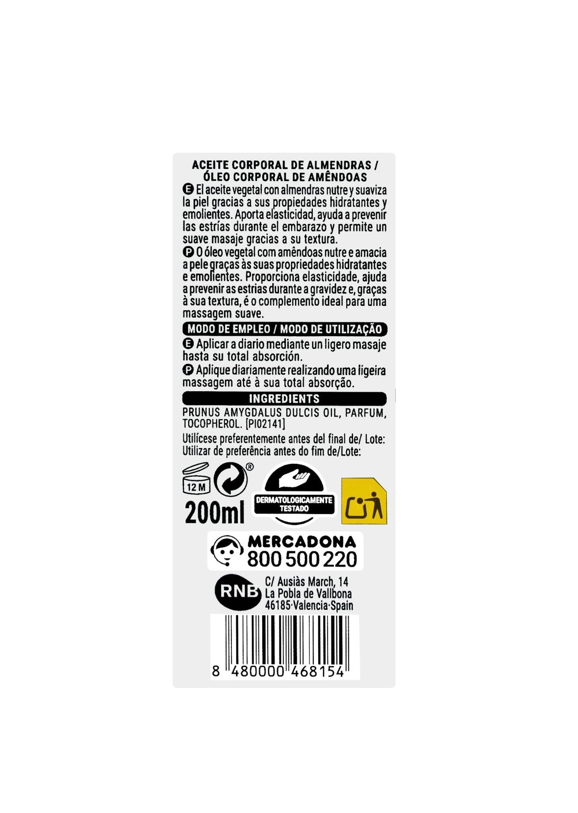 Deliplus 100% dabīga mandeļu ķermeņa eļļa