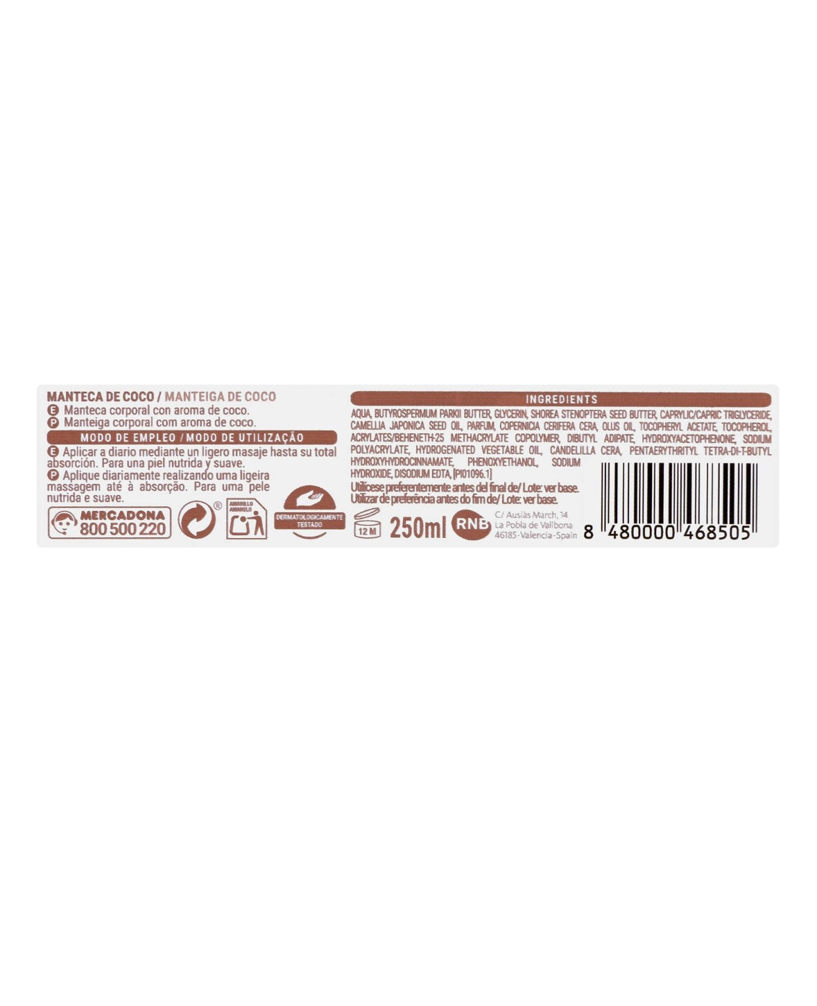 Deliplus Beurre corporel à la noix de coco