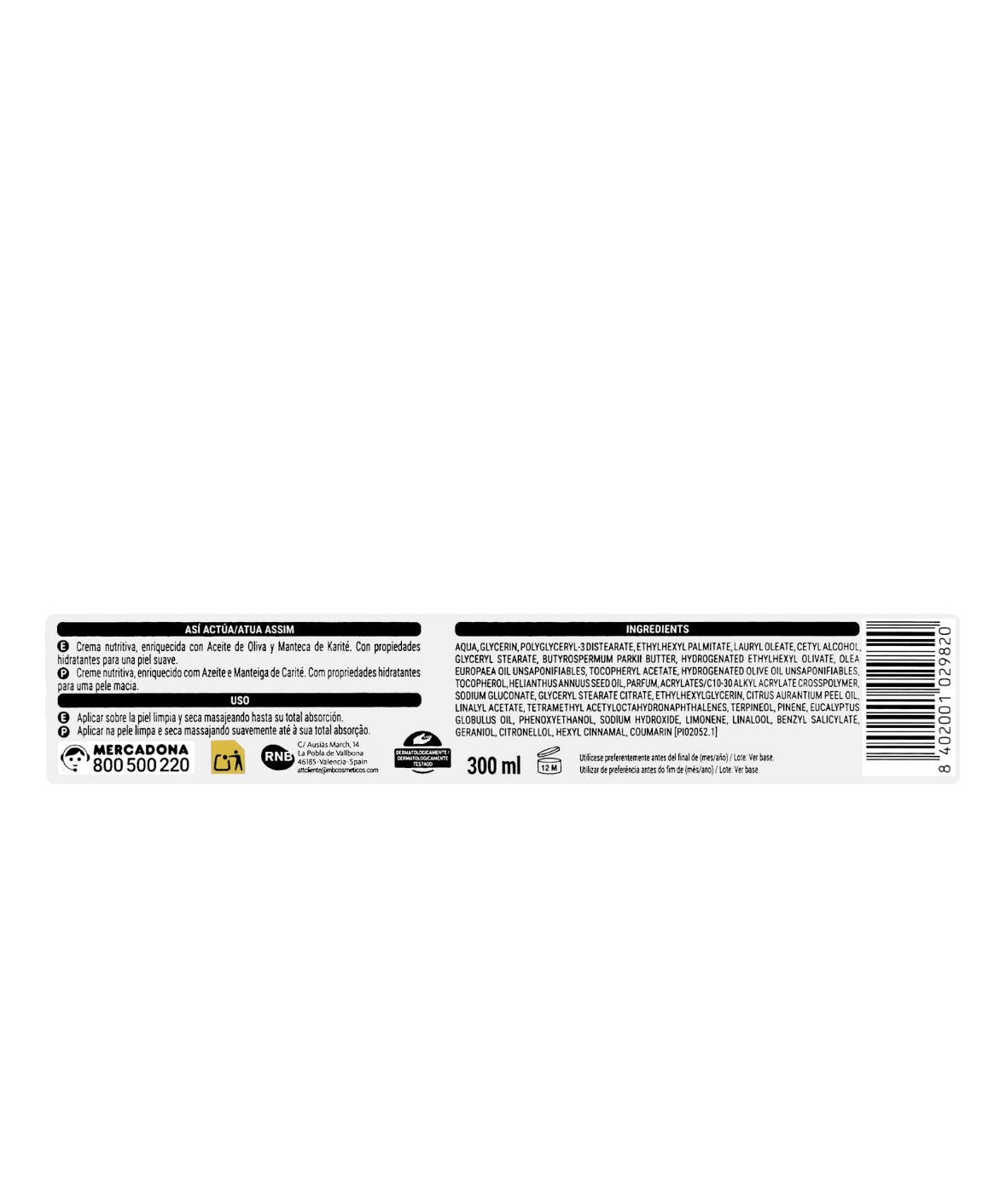 Deliplus Olivenöl Körpercreme für alle Hauttypen, 250 ml