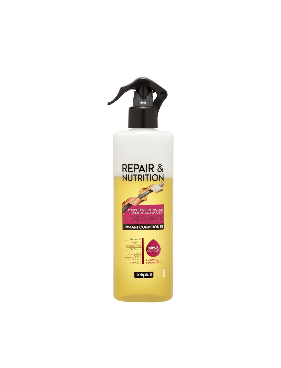 Repair & Nutrition instant conditioner for dry and damaged hair with 8 restoring agents with spray Deliplus