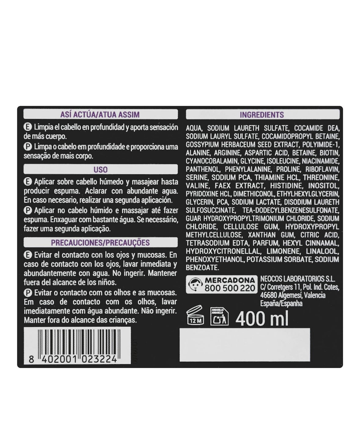 Deliplus Volume shampoo for fine hair without volume with niacinamide, provitamin B5 and cotton extract