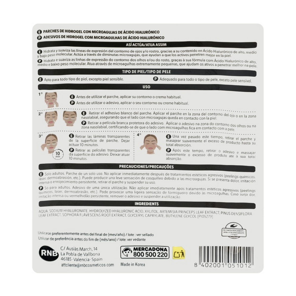 Deliplus Hydrogel-Pflaster mit Hyaluronsäure-Mikronadeln (2er-Pack)