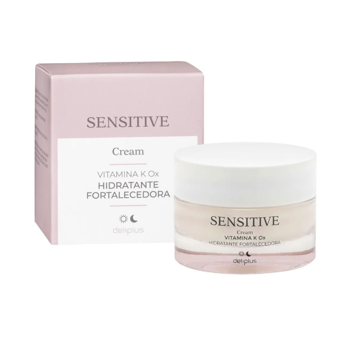 Deliplus Увлажняющий и укрепляющий крем для лица Sensitive с витамином К для чувствительной и реактивной кожи