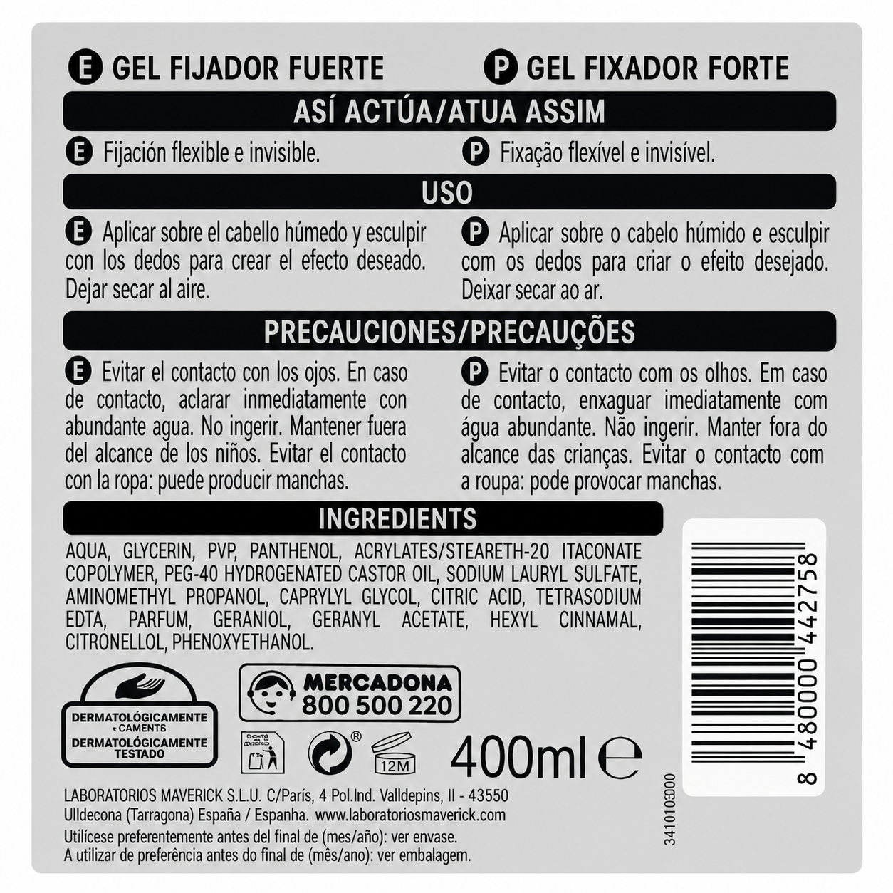 Deliplus ProFix Fixing Gel Forte Strong Flexible Hold 3 400ml
