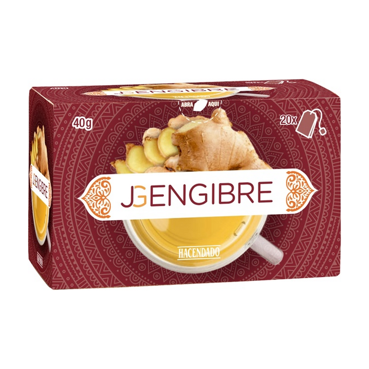 Hacendado-Ingweraufguss (Jengibre) — 20 Teebeutel (40 g)