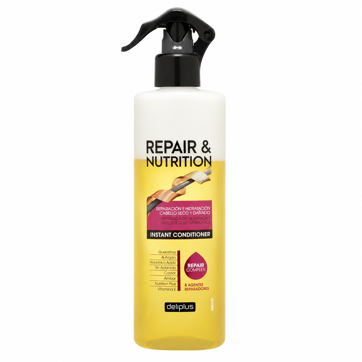 Repair & Nutrition instant conditioner for dry and damaged hair with 8 restoring agents with spray  Deliplus