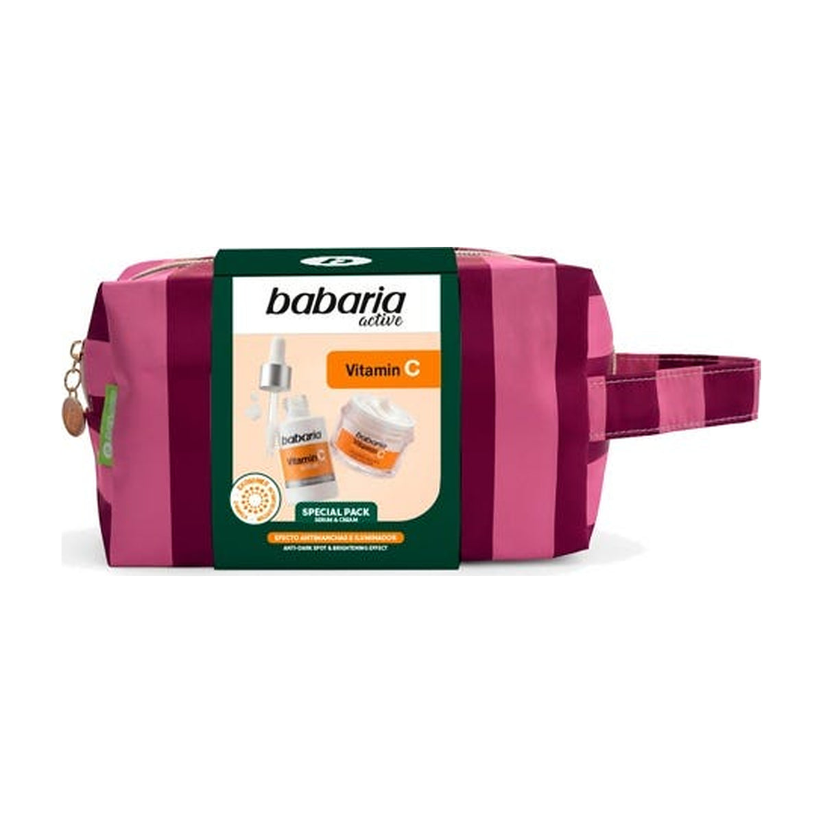 Babaria Active Vitamin C Special Pack with striped cosmetic bag