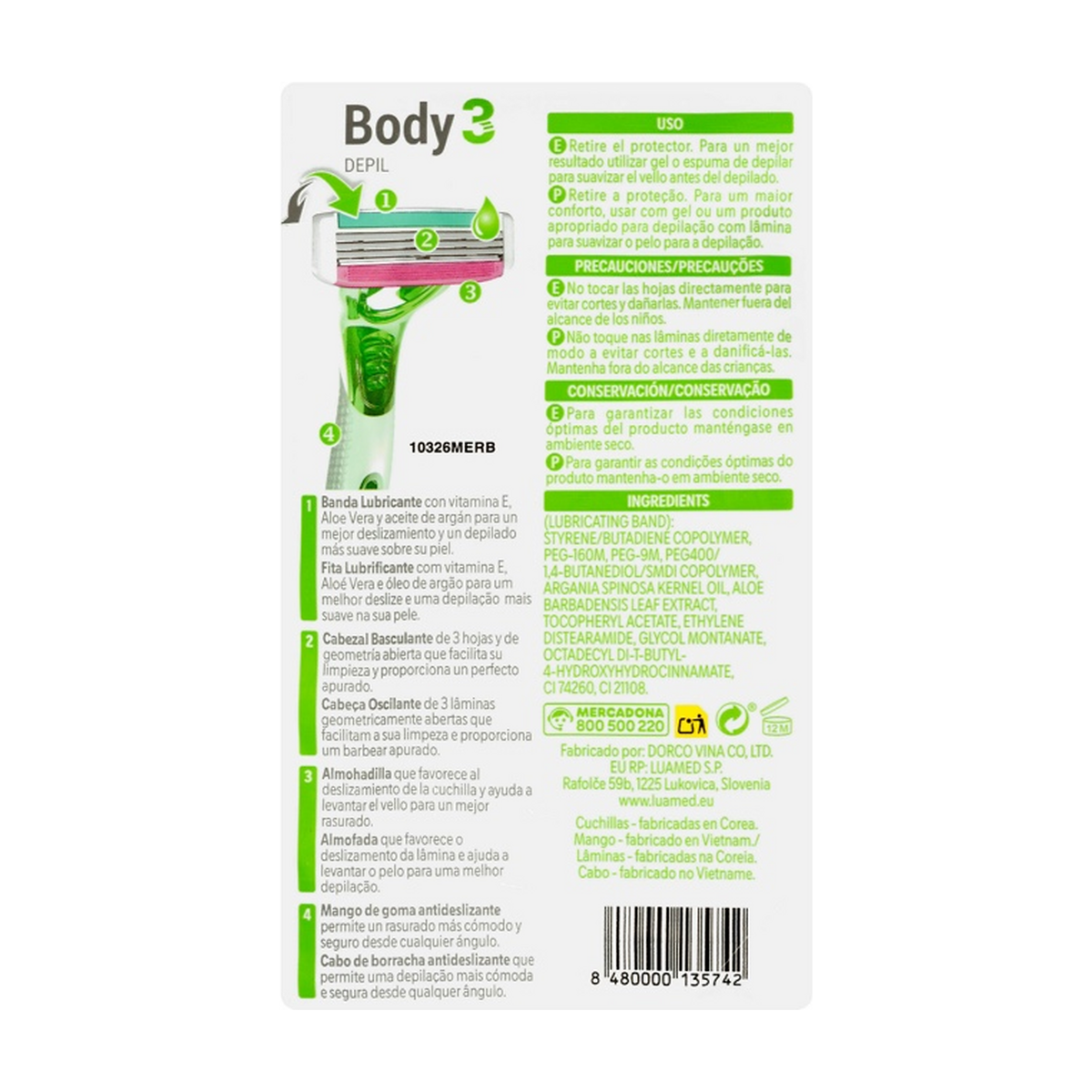 Deliplus Body 3 Depil vienreizlietojamie skuvekļi (4 gab.)