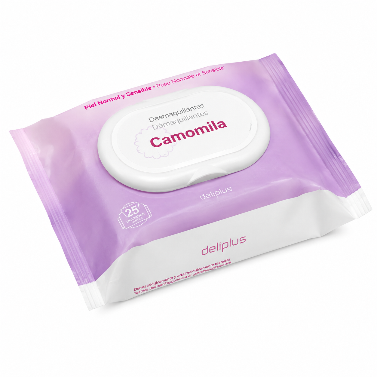 Deliplus Camomila Cleansing Wipes - Normal &amp; Sensitive Skin - Makeup Remover 25 Units
