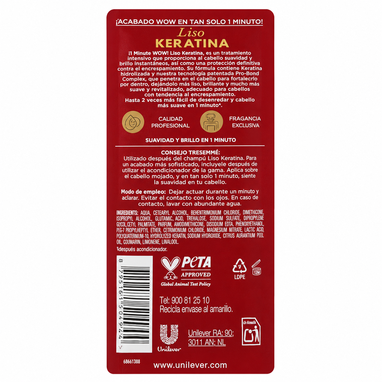TRESemmé 1 Minute WOW! Glatte Keratin-Haare Intensiv-Haarmaske 170ml