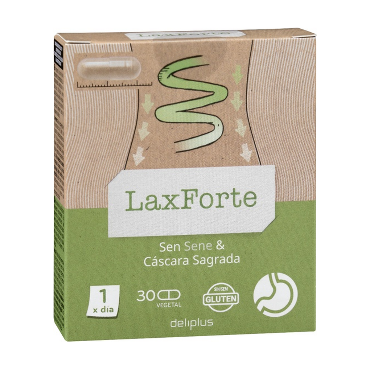 Deliplus LaxForte — senna un svētais krūkļa miza (30 kapsulas)