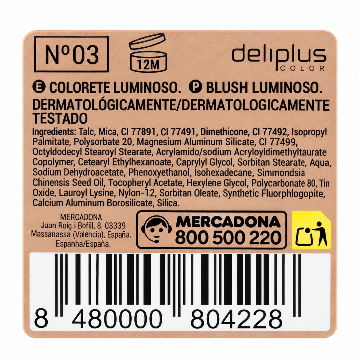Deliplus Blush Luminoso – mirdzošs vaigu sārtums ar spogulīti – 3 toņi