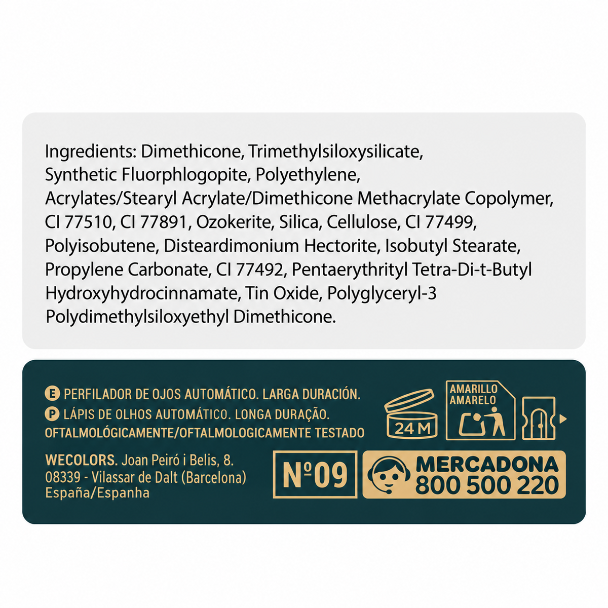 Deliplus ūdensizturīgs automātiskais acu zīmulis – ilgnoturīgs, ar izpludinātāju – 7 toņi