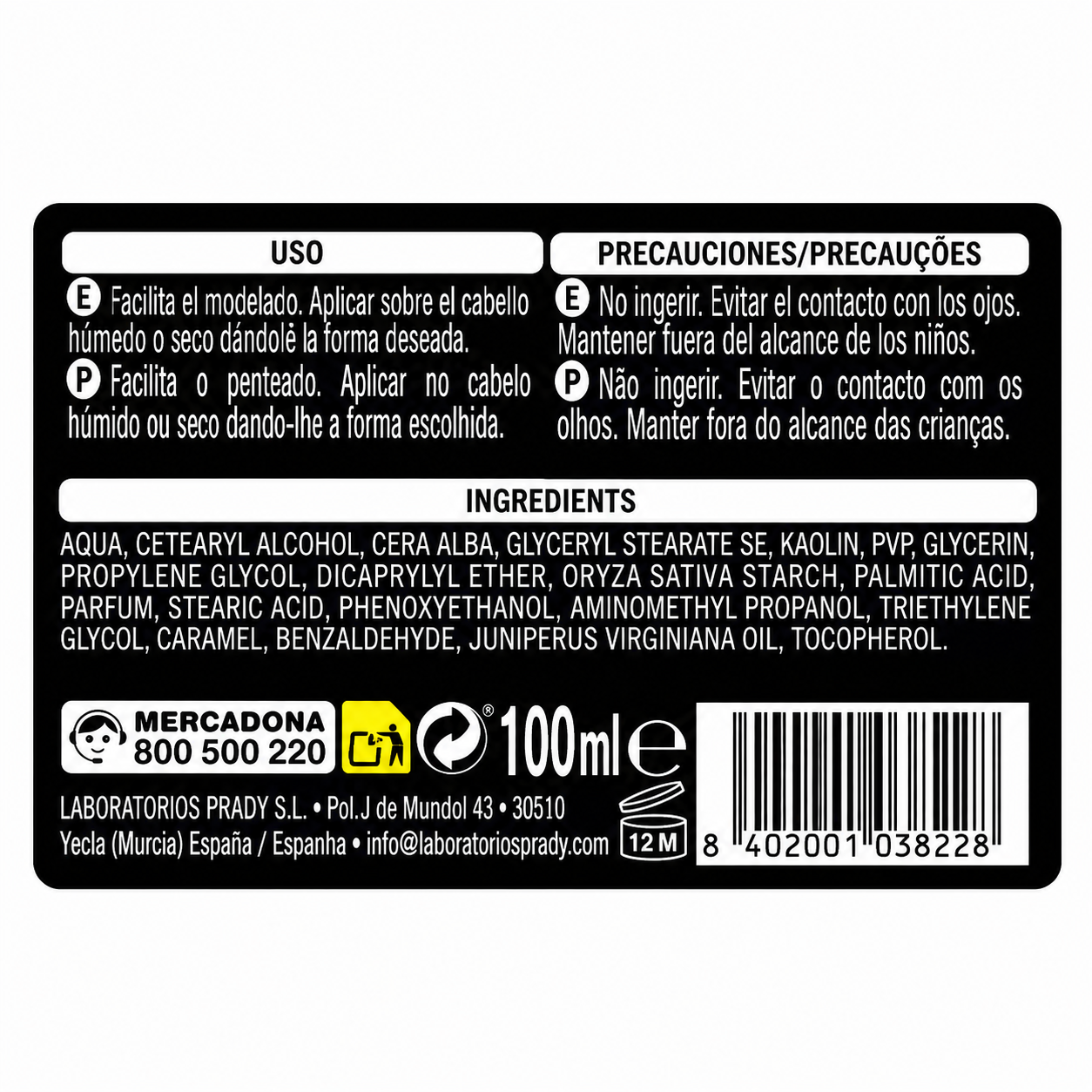 Deliplus Cera Mate matēta matu vasks, stipra fiksācija 4, 100ml