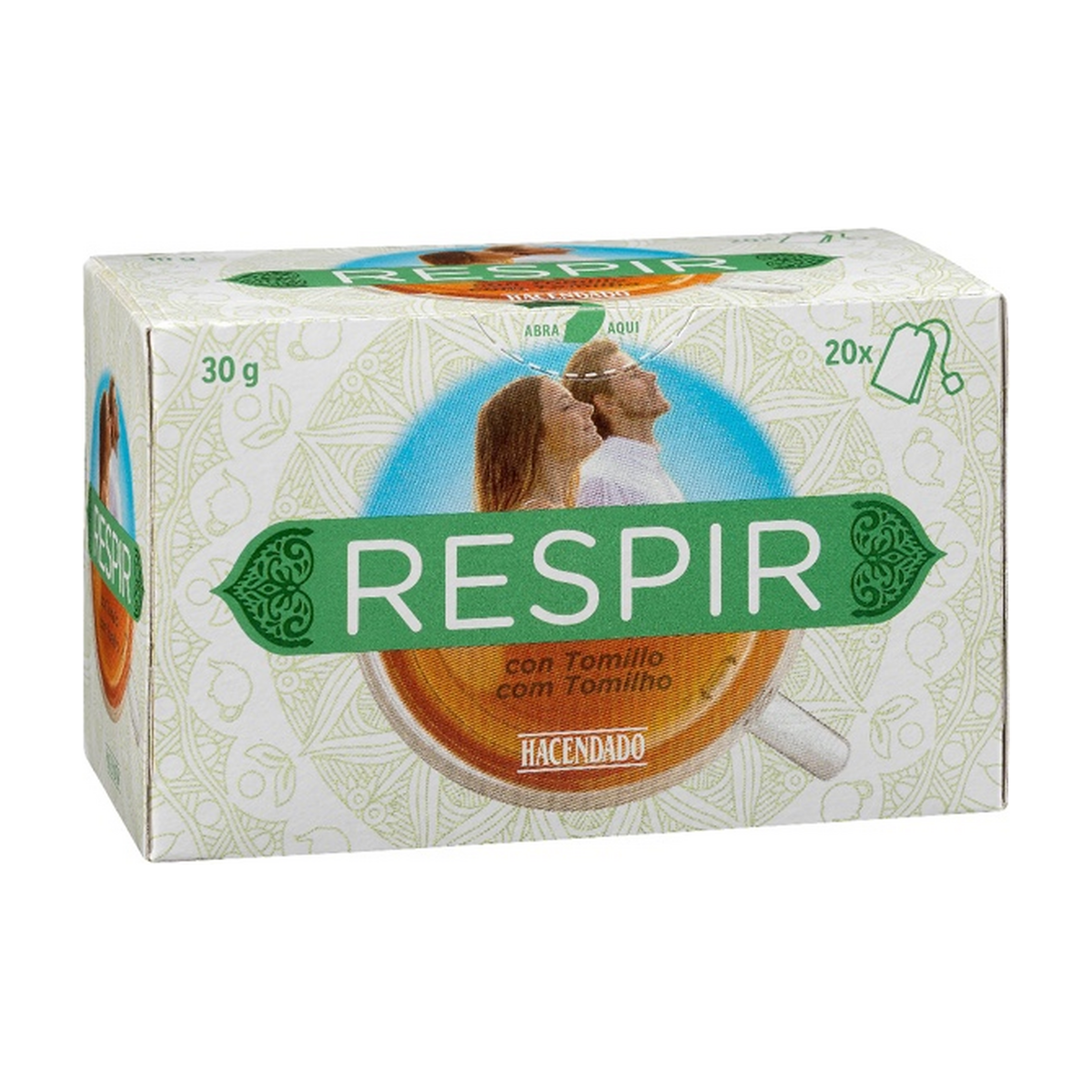 Hacendado Respir Infusion — Thyme, Eucalyptus, Rosemary & Mint (20 Tea Bags, 30 g)