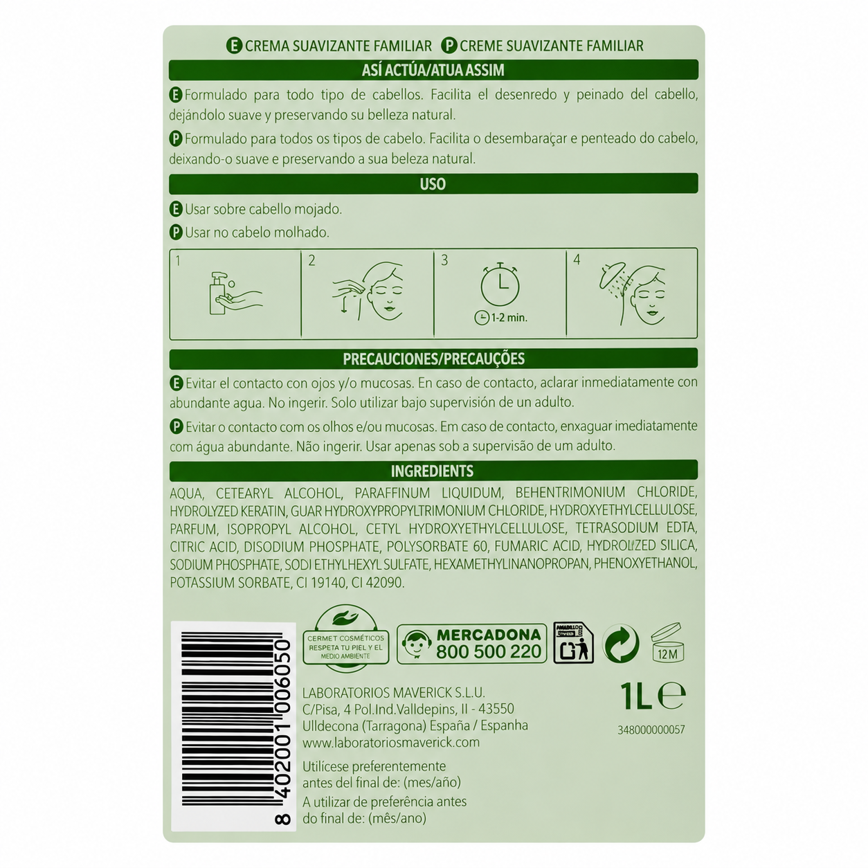 Deliplus Conditioner Geschmeidigkeit & Glanz mit Keratin 1L