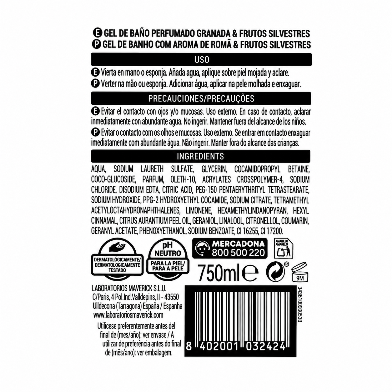 Deliplus Gel douche Doux Souvenirs - Peau normale - 750ml
