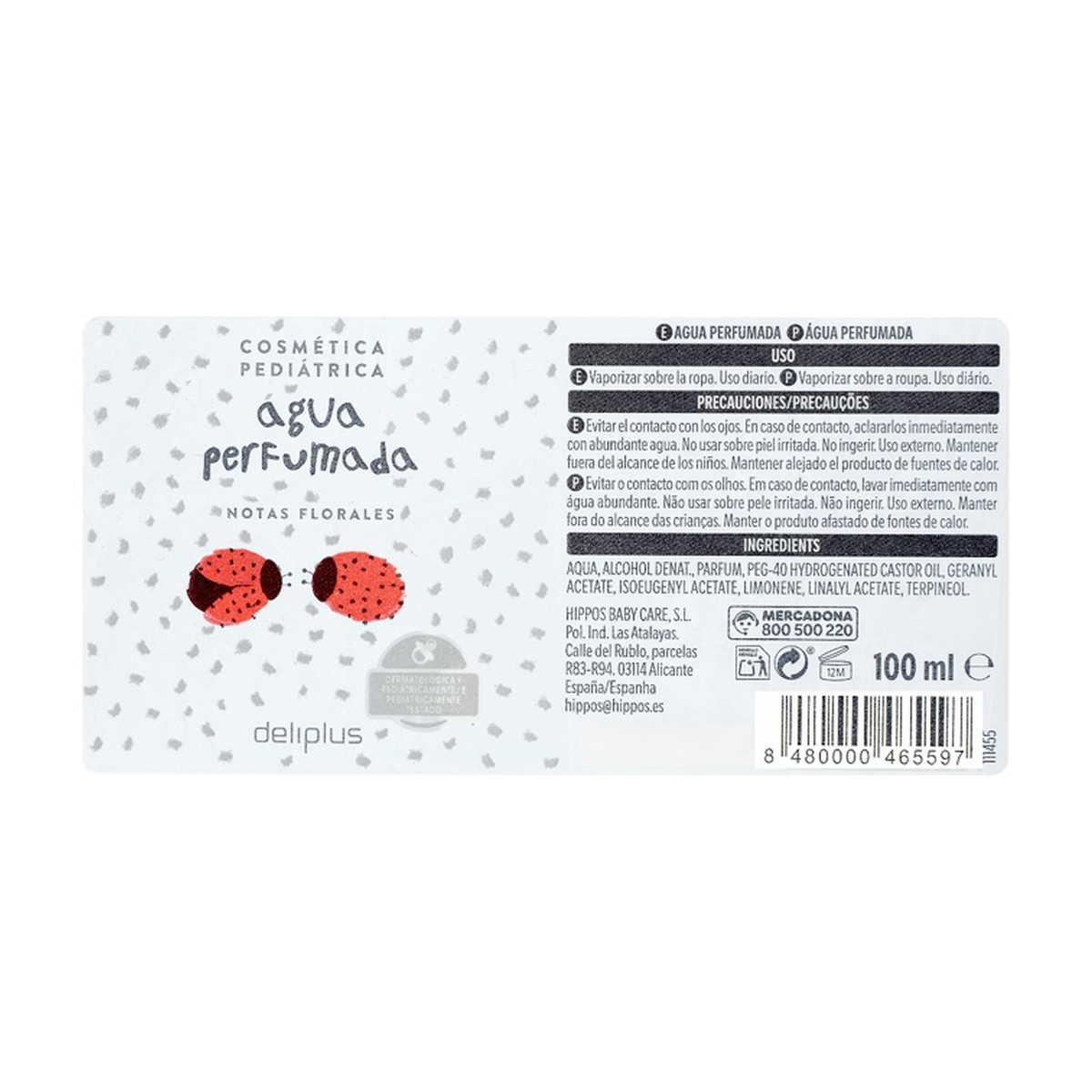 Deliplus bērnu aromatizēts ūdens ar ziedu notīm (Agua Perfumada) — apģērbu sprejs (100 ml)