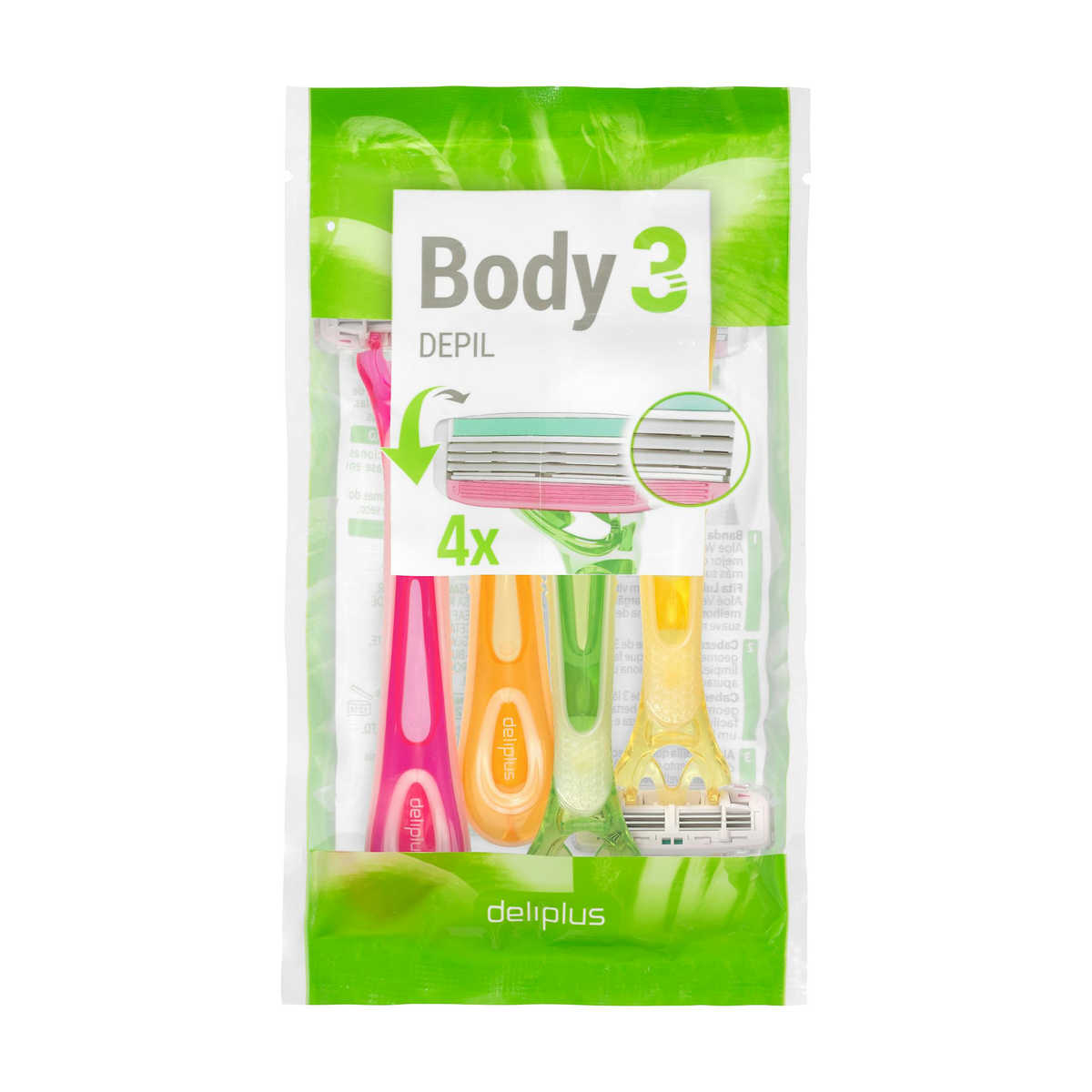 Deliplus Body 3 Depil vienreizlietojamie skuvekļi (4 gab.)