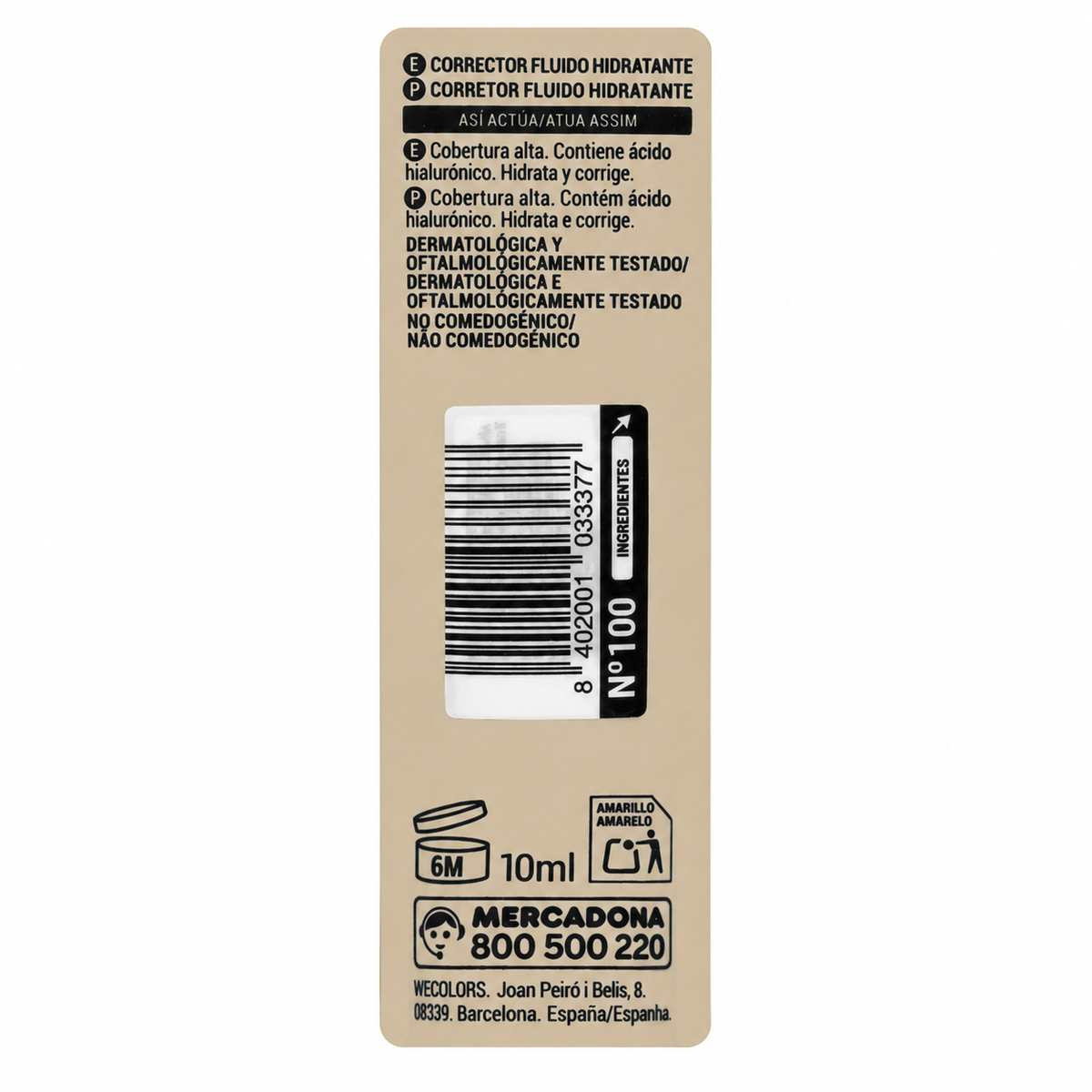Deliplus Hydra Corrector – Feuchtigkeitsspendender, hochdeckender Concealer (10 ml)