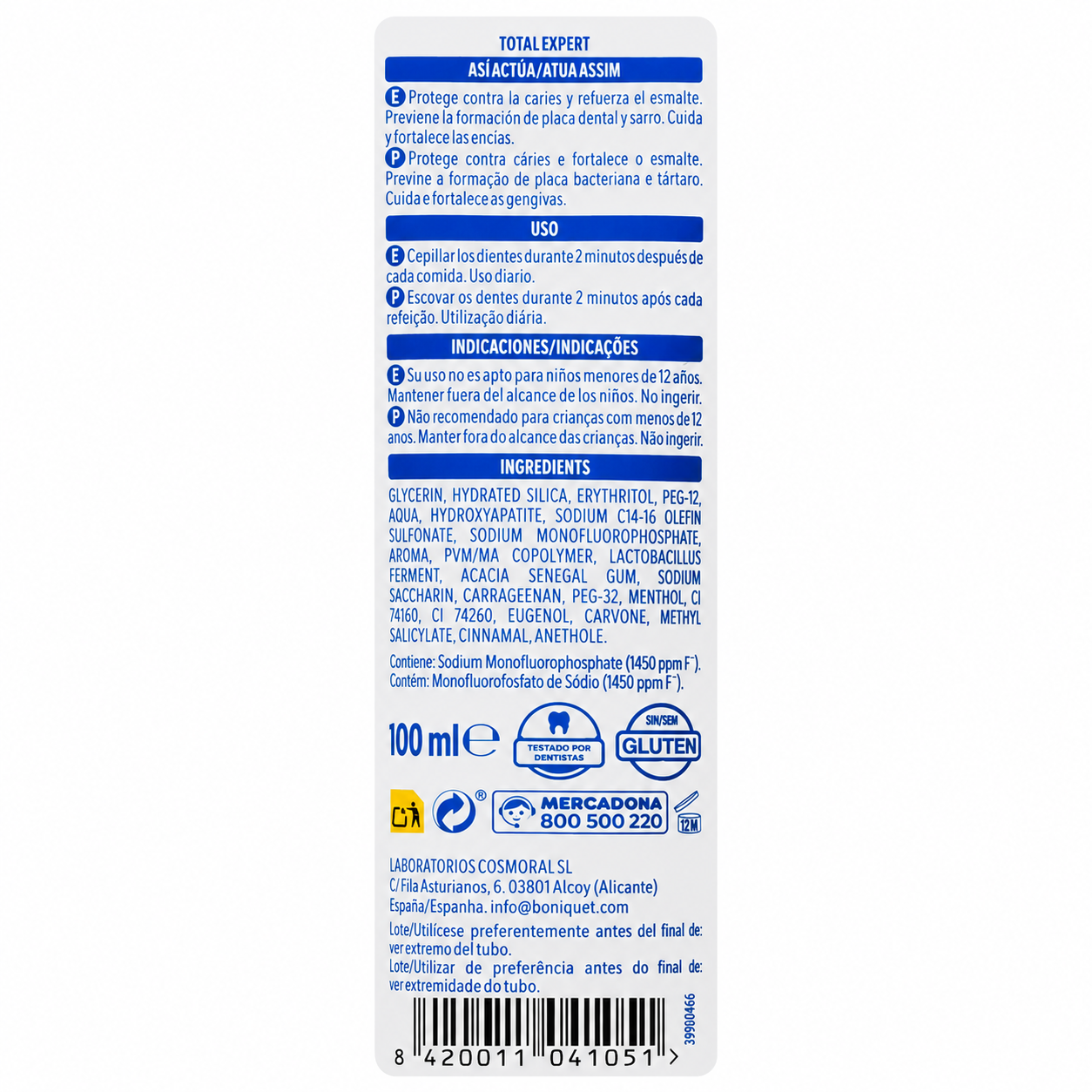 Deliplus Total Expert zobu pasta — visaptveroša kopšana ar paraprobiotiku — 100 ml