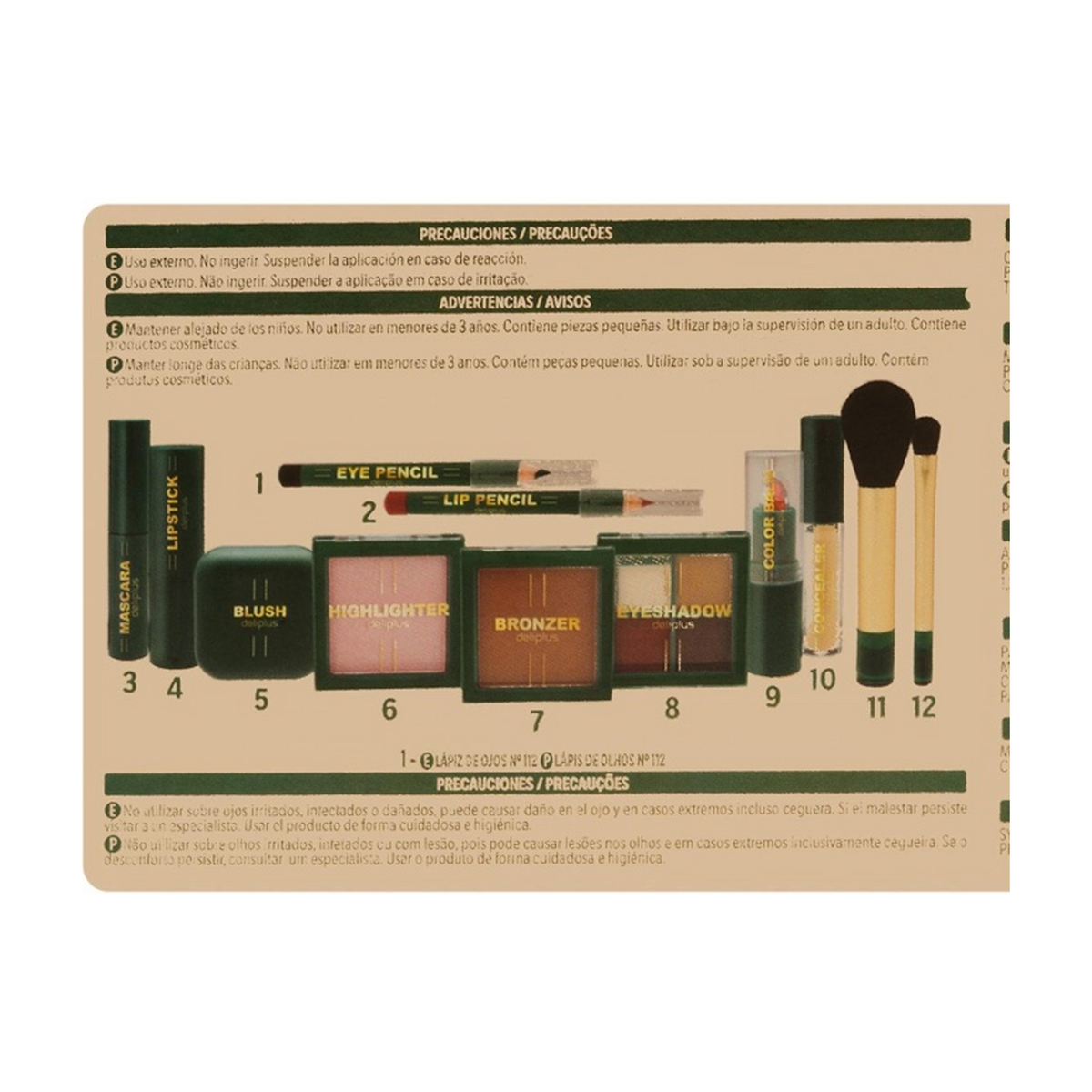 Deliplus Weihnachtszug-Make-up-Geschenkset – 12 Teile in einer Sammeldose