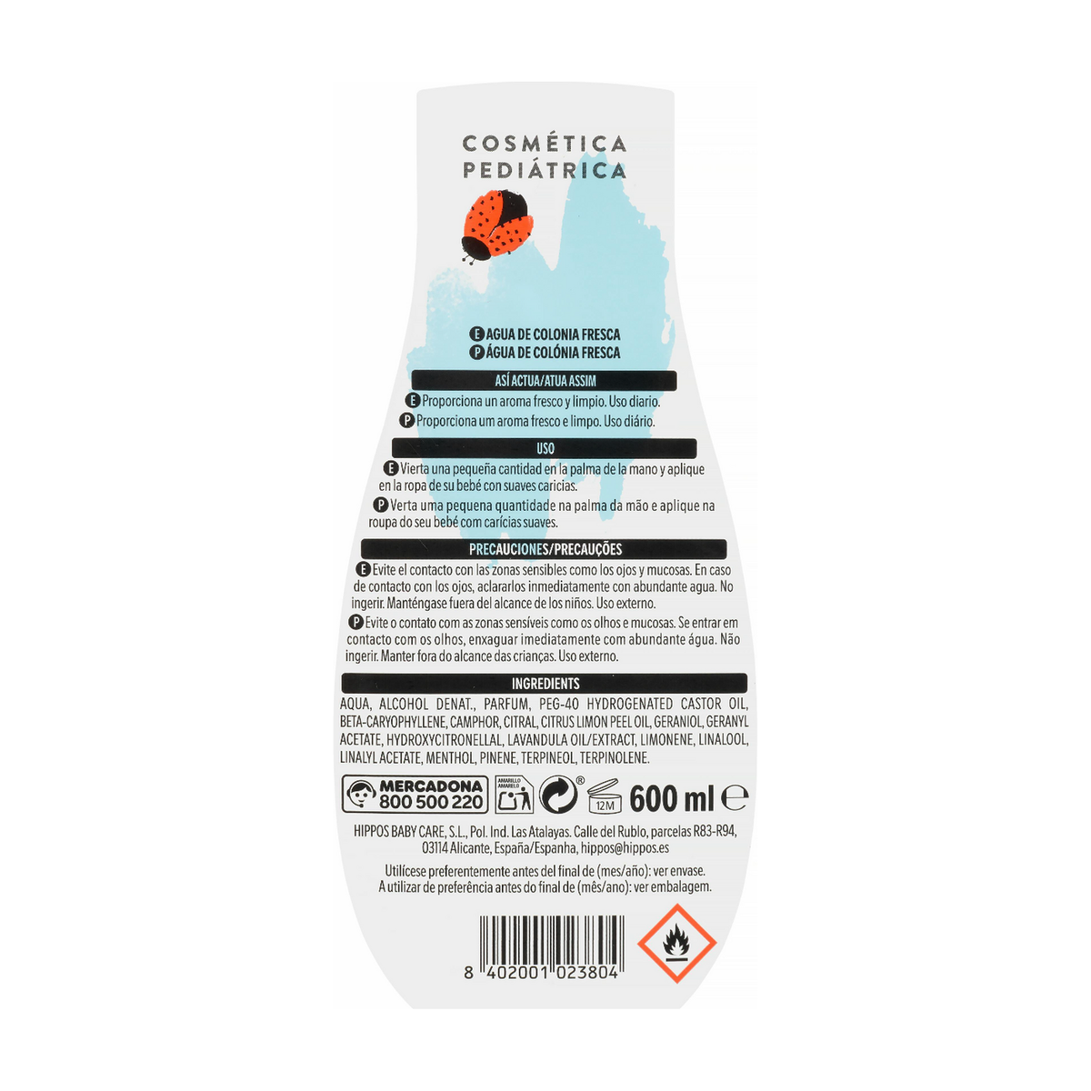 Deliplus bērnu svaigs odekolons ar citrusaugļu notīm (Agua de Colonia Fresca) — 600 ml