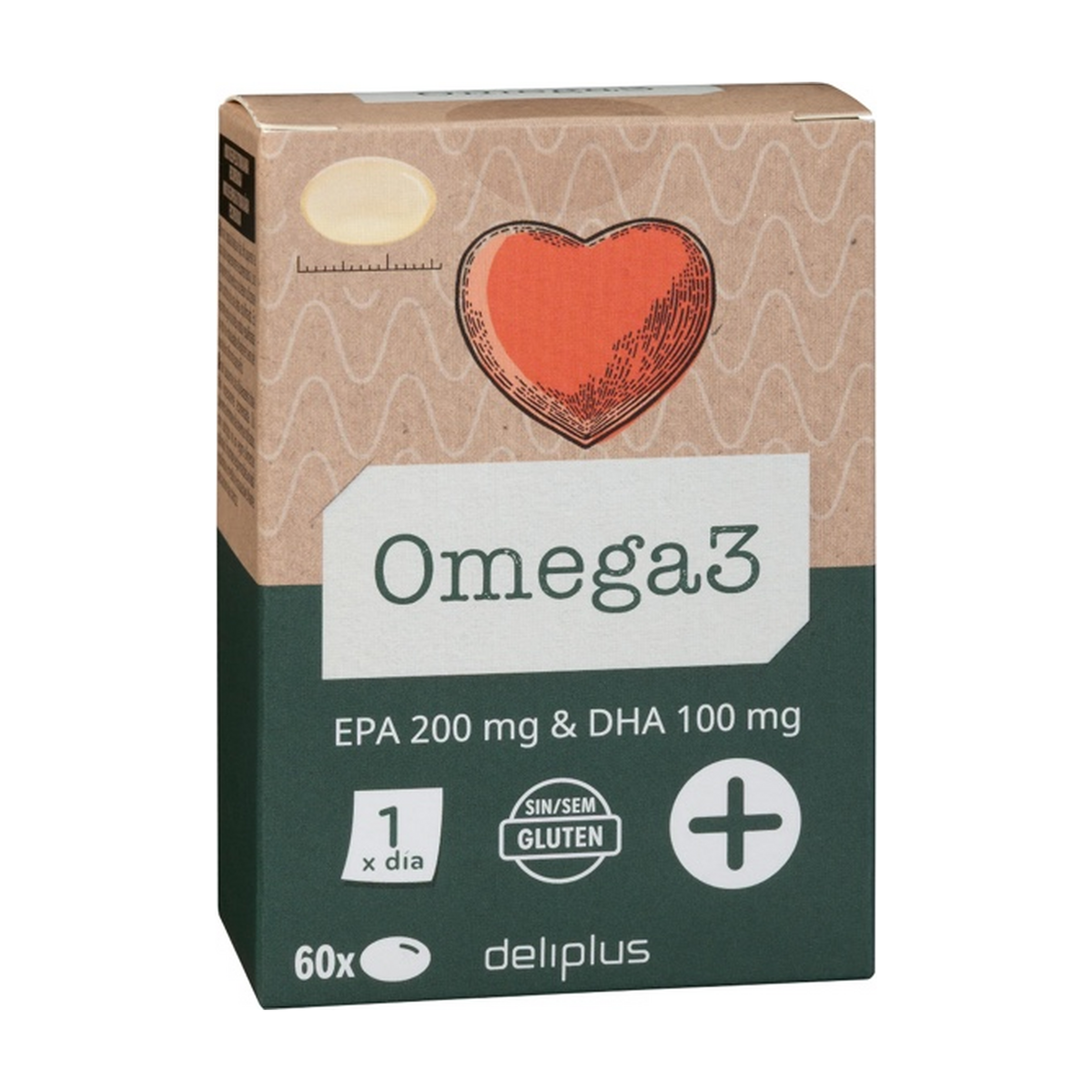 Deliplus Omega 3 — EPA 200mg un DHA 100mg (60 kapsulas)