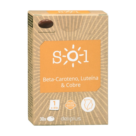 Deliplus Sol — Beta-karotīns, luteīns un varš (30 mīkstās kapsulas)