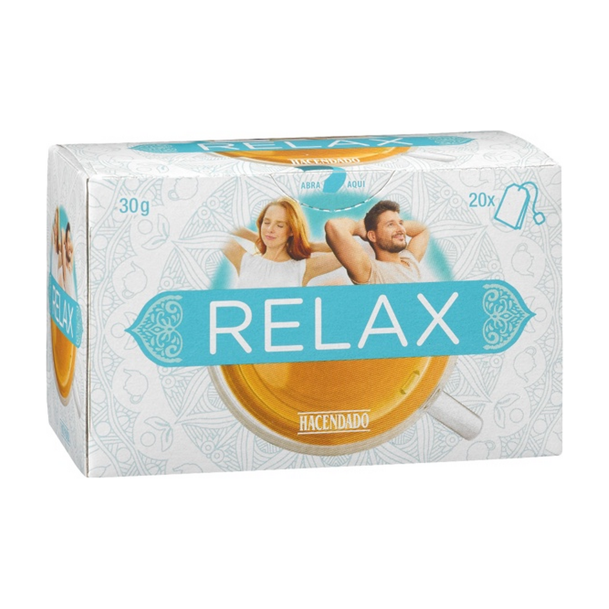 Hacendado Relax Infusion — Linden, Lemon Balm, Lemon Verbena & Bitter Orange Leaves (20 Tea Bags, 30 g)