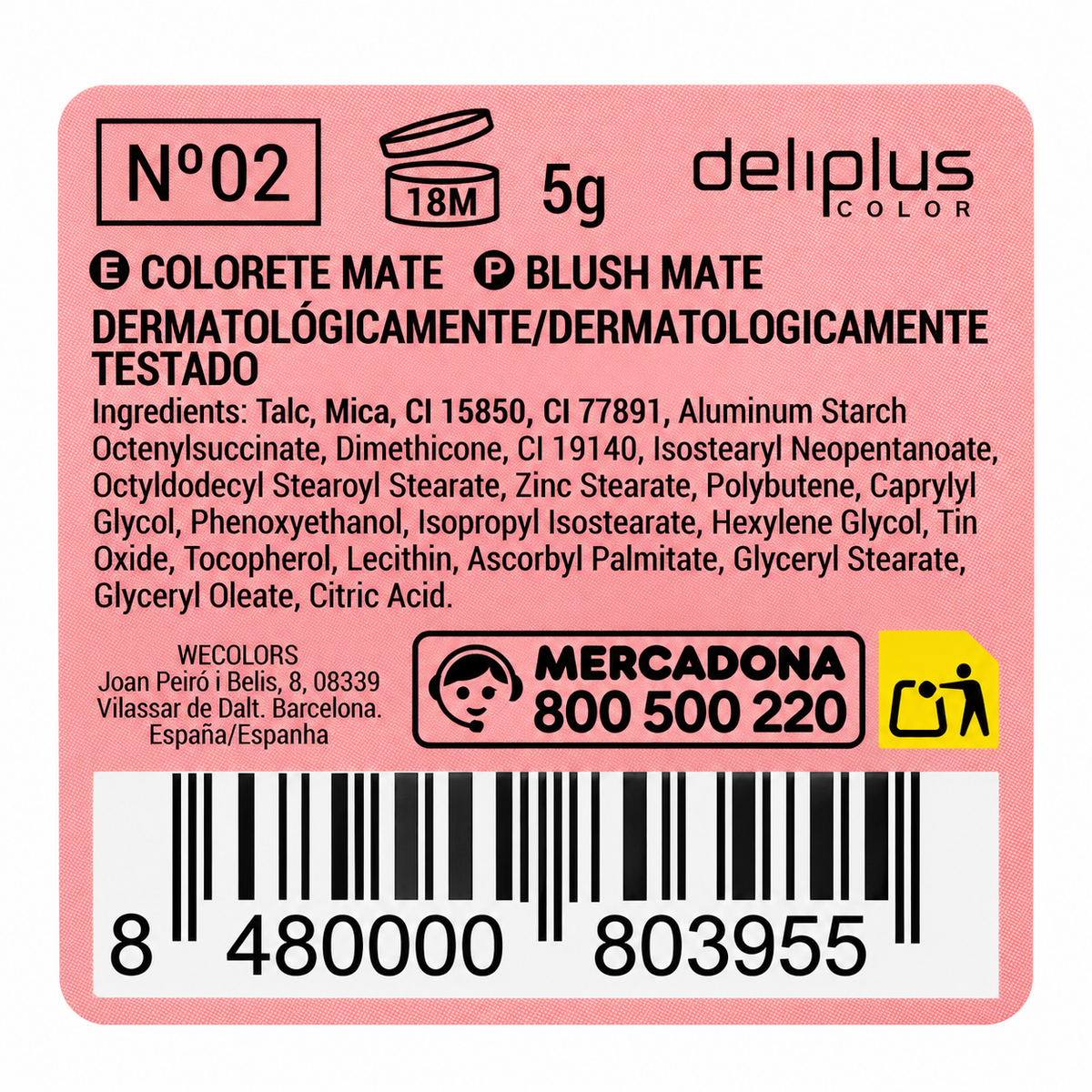 Deliplus Blush Mate – Mattes Puder-Rouge mit Spiegel – 2 Farbtöne