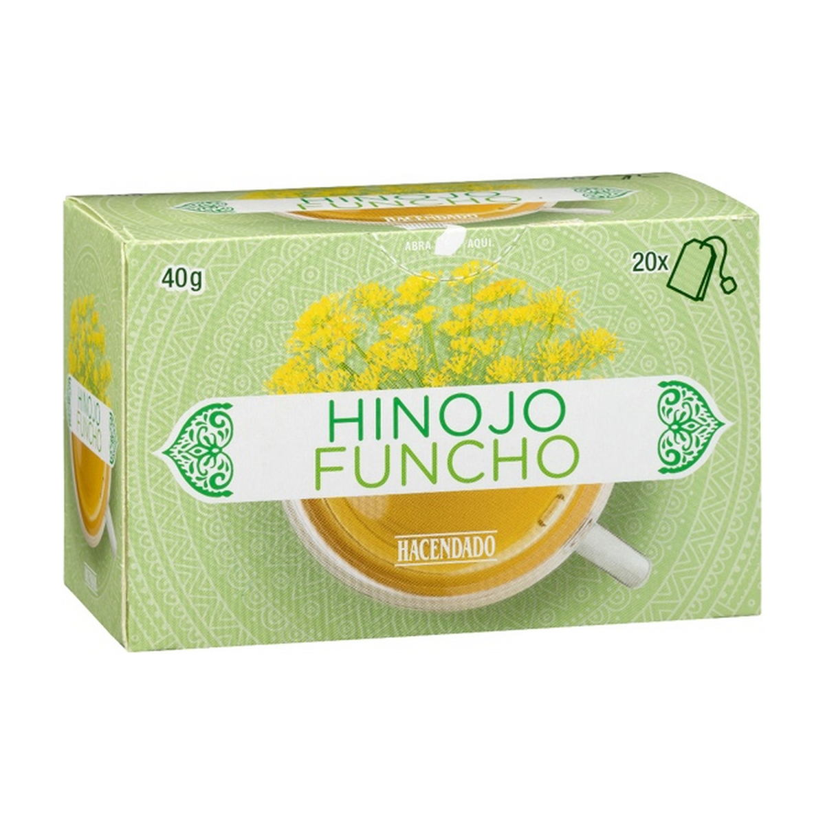 Hacendado fenheļa uzlējums (Hinojo) — 20 tējas maisiņi (40 g)