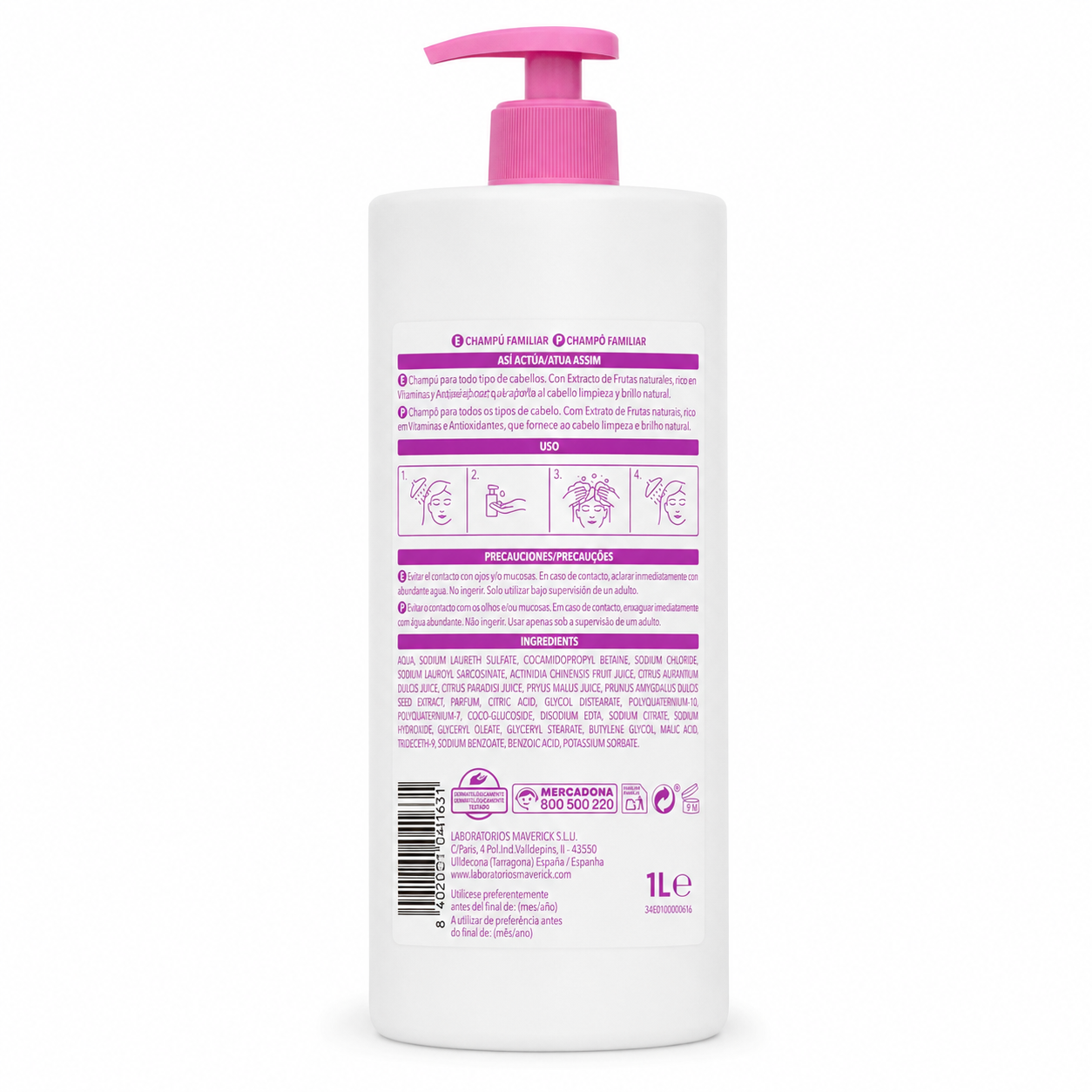 Deliplus Shampoo Schutz & Glanz mit natürlichen Fruchtextrakten 1L