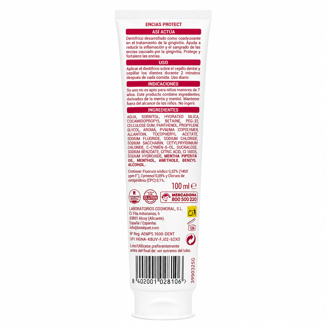 Dentifrice protecteur des gencives Deliplus - CPC et cyménol - 100ml