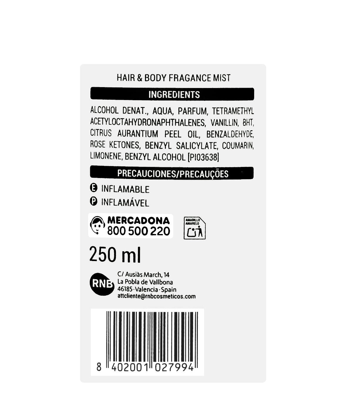 Pistaziencreme Haar- & Körperduftspray 250ml — Deliplus