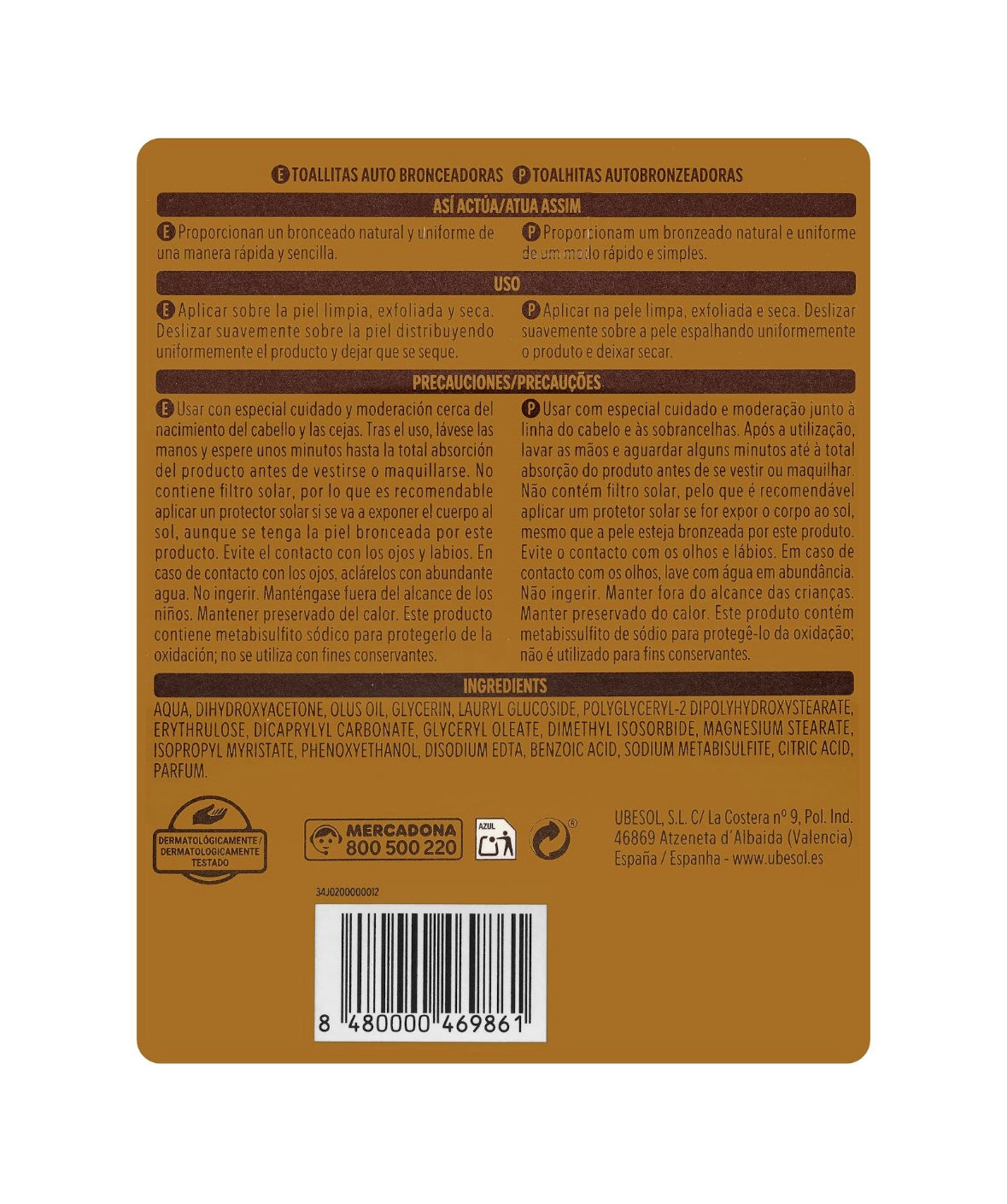 Deliplus pašiedeguma salvetes Auto Bronz (6 gab.)