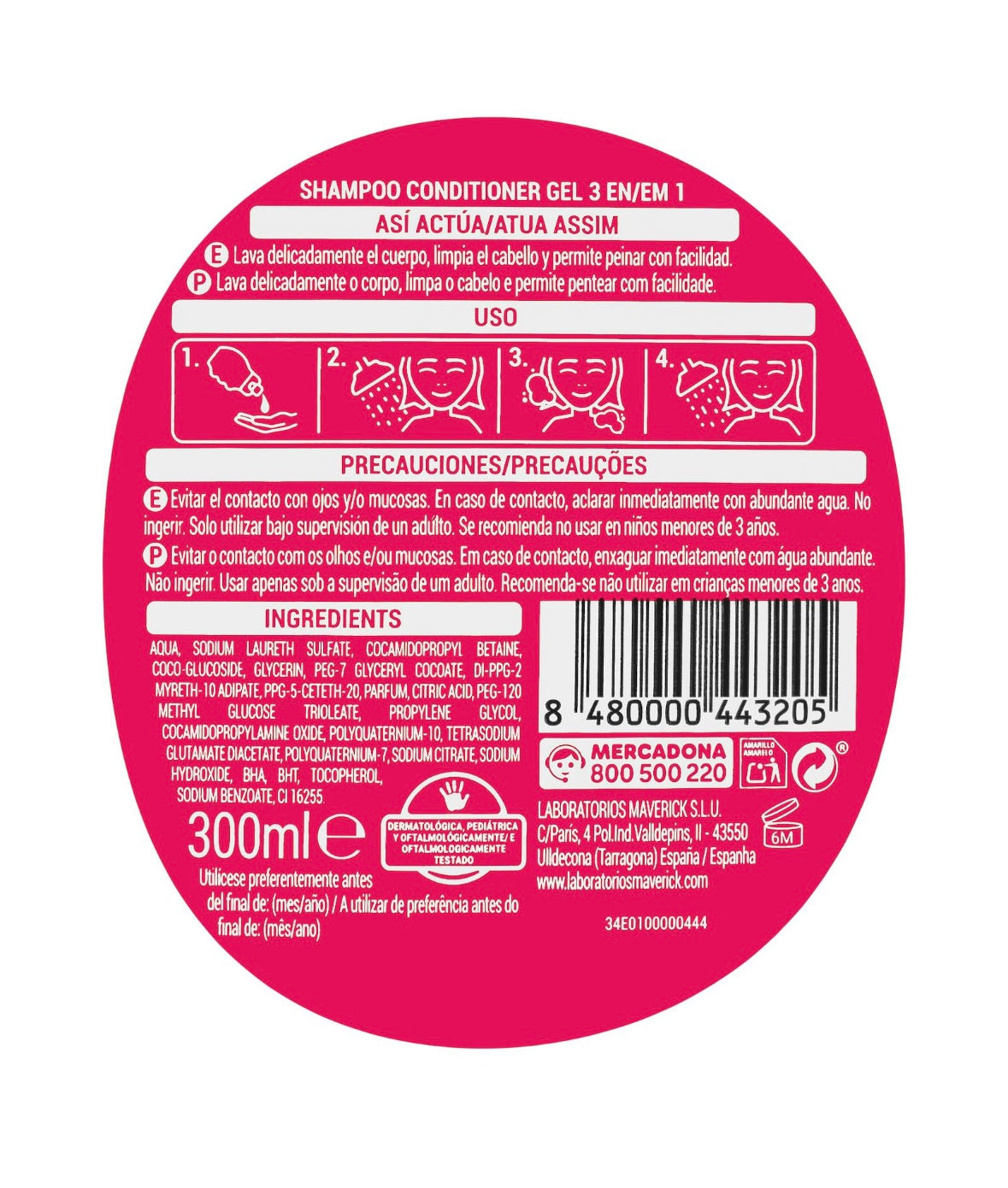 Deliplus Kids 3-in-1 Shampoo, Conditioner und Gel 300ml