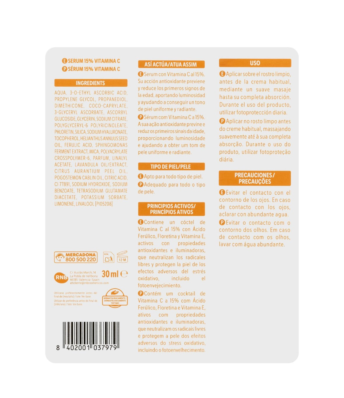Anti Ox Luminous Facial Serum 15% Vitamin C – Deliplus, 30 ml