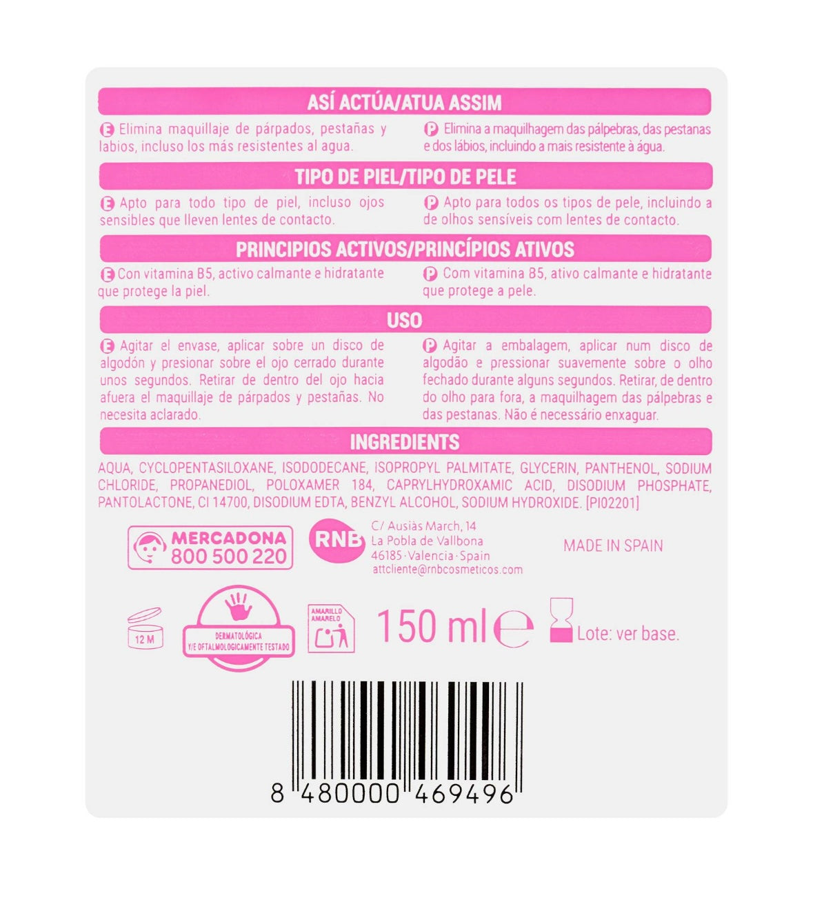 Deliplus divfāžu ūdensizturīgas kosmētikas noņēmējs sejai