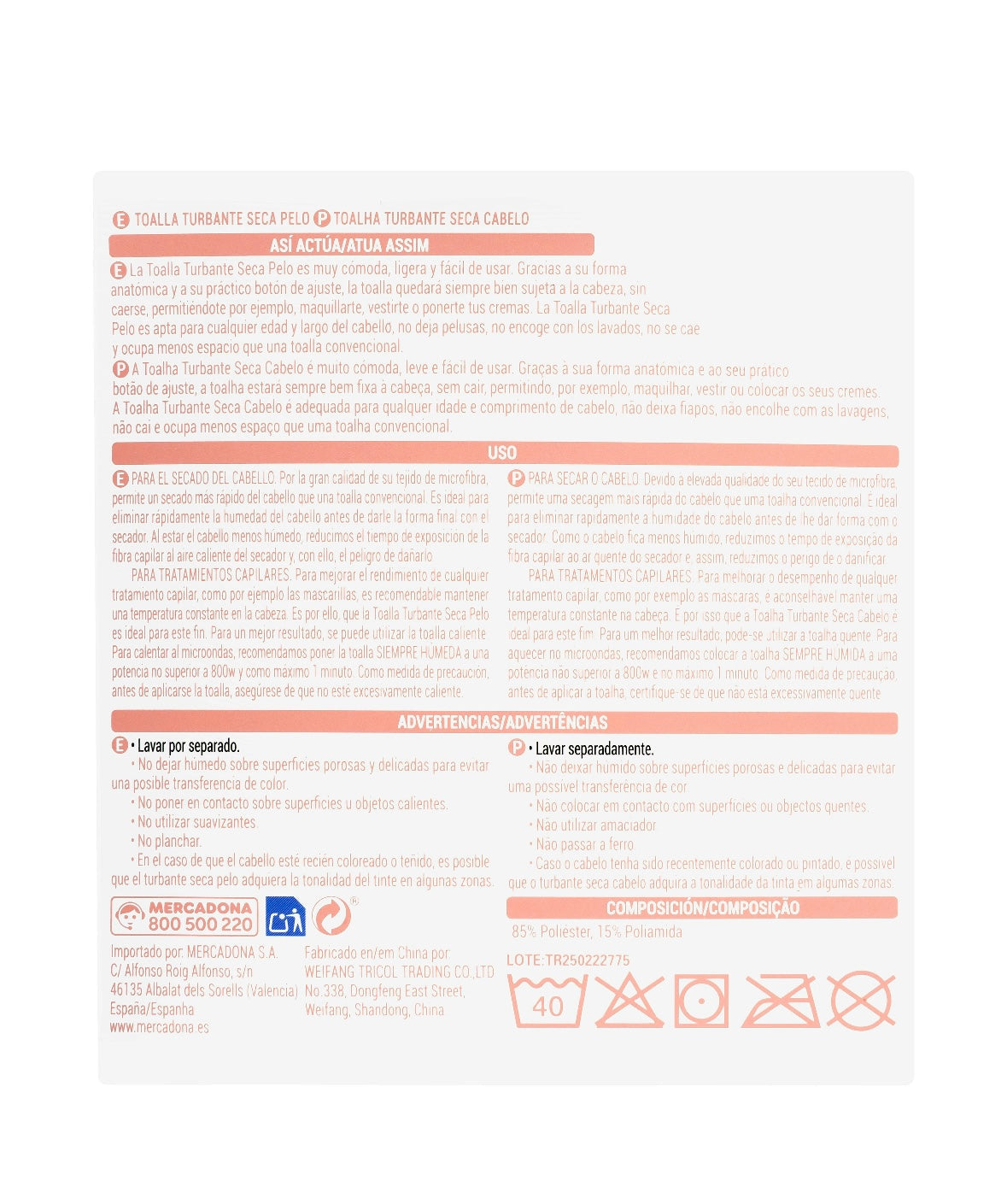 Mikrošķiedras matu žāvēšanas turbāns — Deliplus