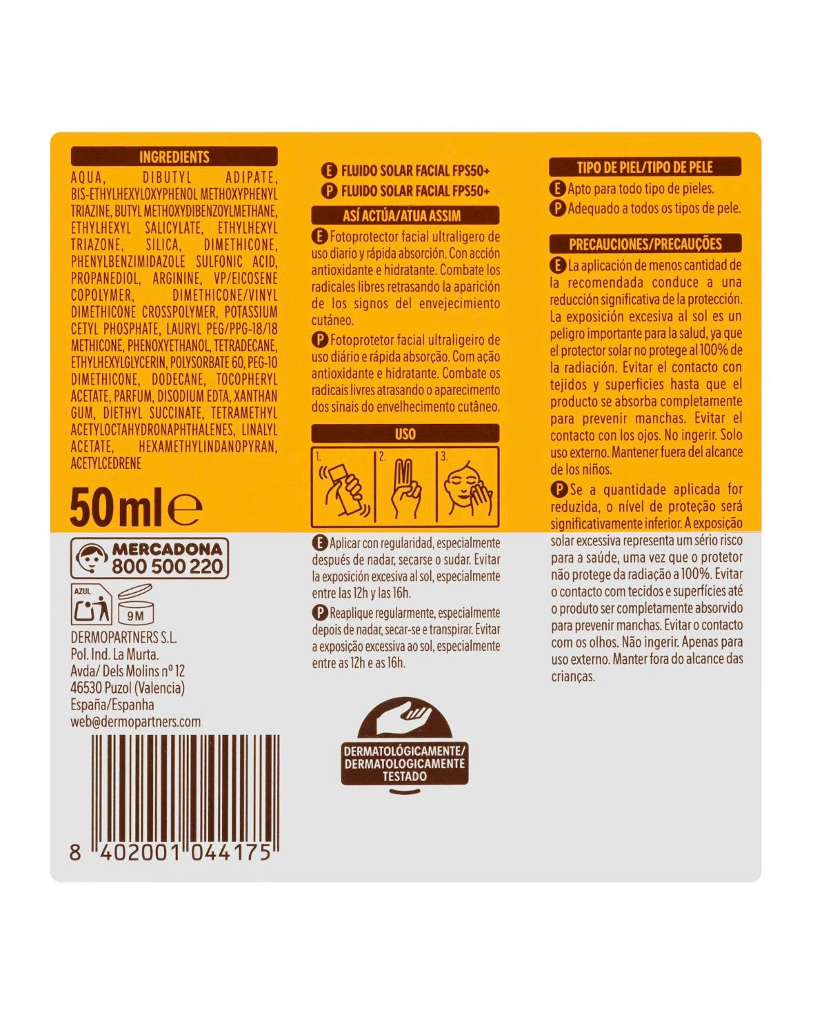 Deliplus Bruma Sonnenspray für das Gesicht LSF 50 — Ultraleichtes antioxidatives Feuchtigkeitsfluid UVA+UVB 50ml