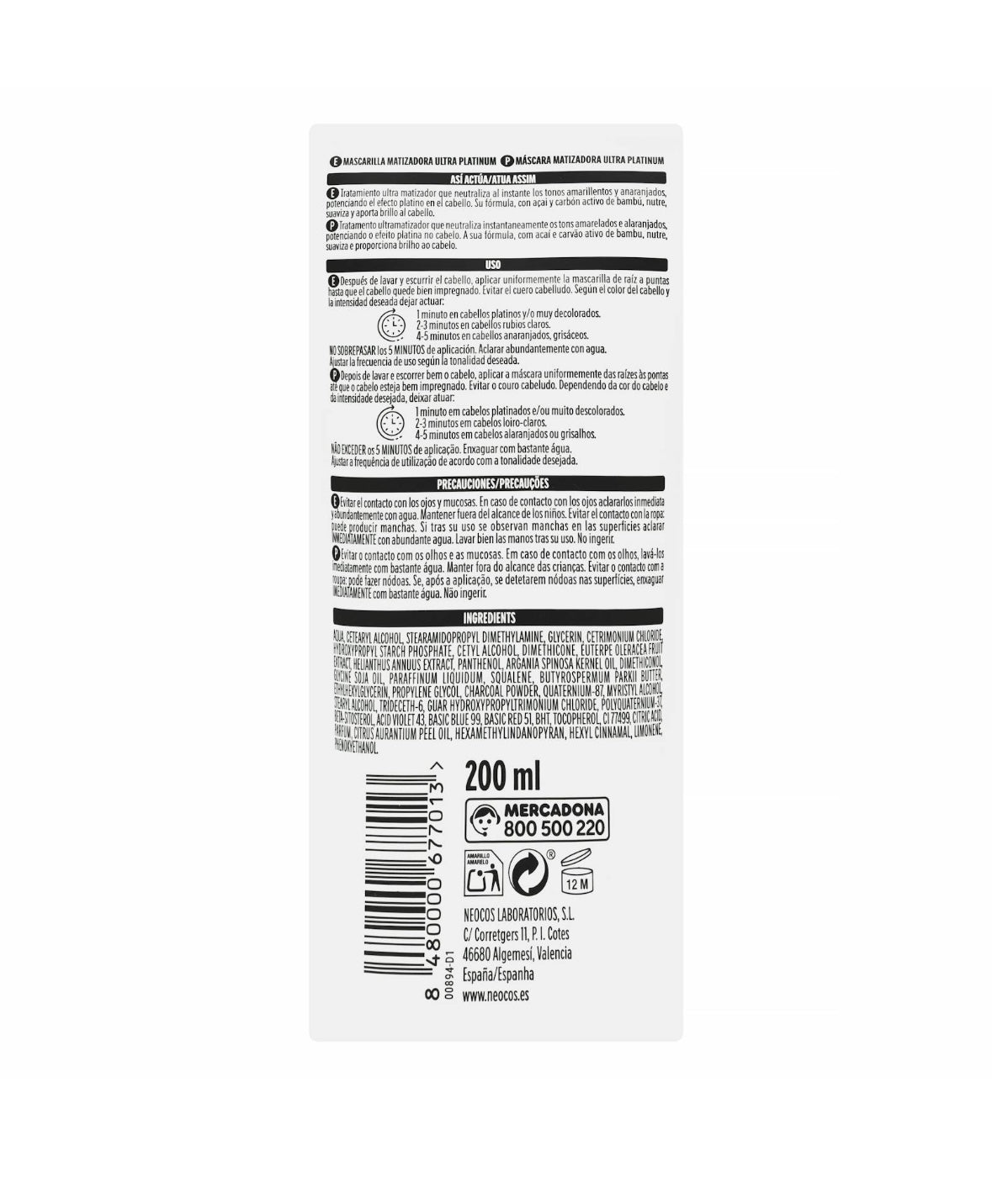 Masque Tonifiant Ultra Platinum – Deliplus 200ml